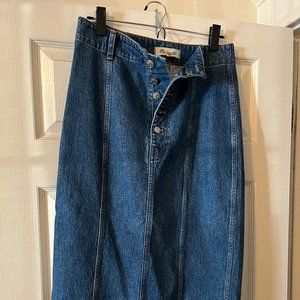 Madewell midi denim pencil skirt